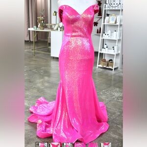 Glamorous Fuchsia Sequin Gown